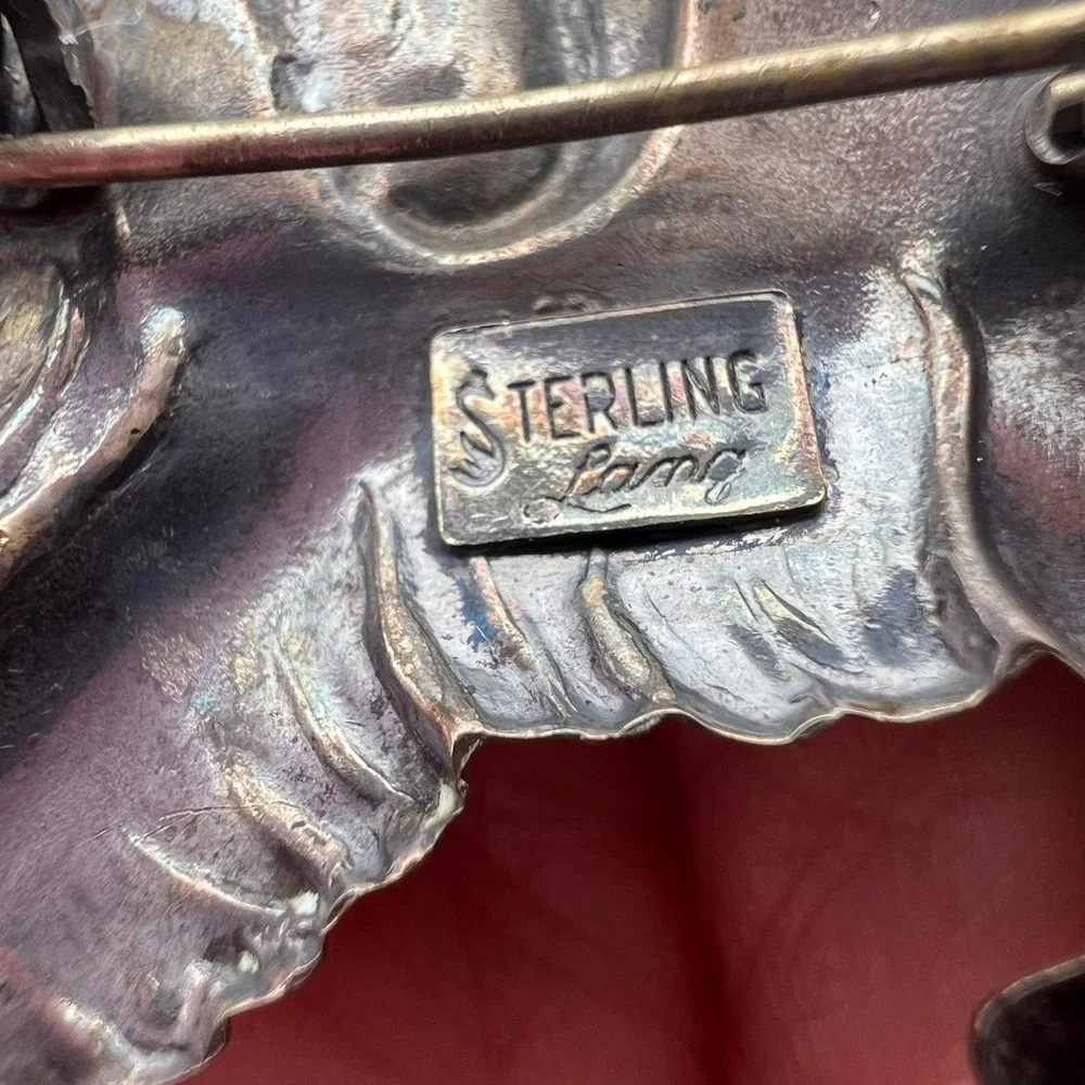 Vintage‎ Lang Sterling Silver Cocker Spaniel Dog Brooch 2